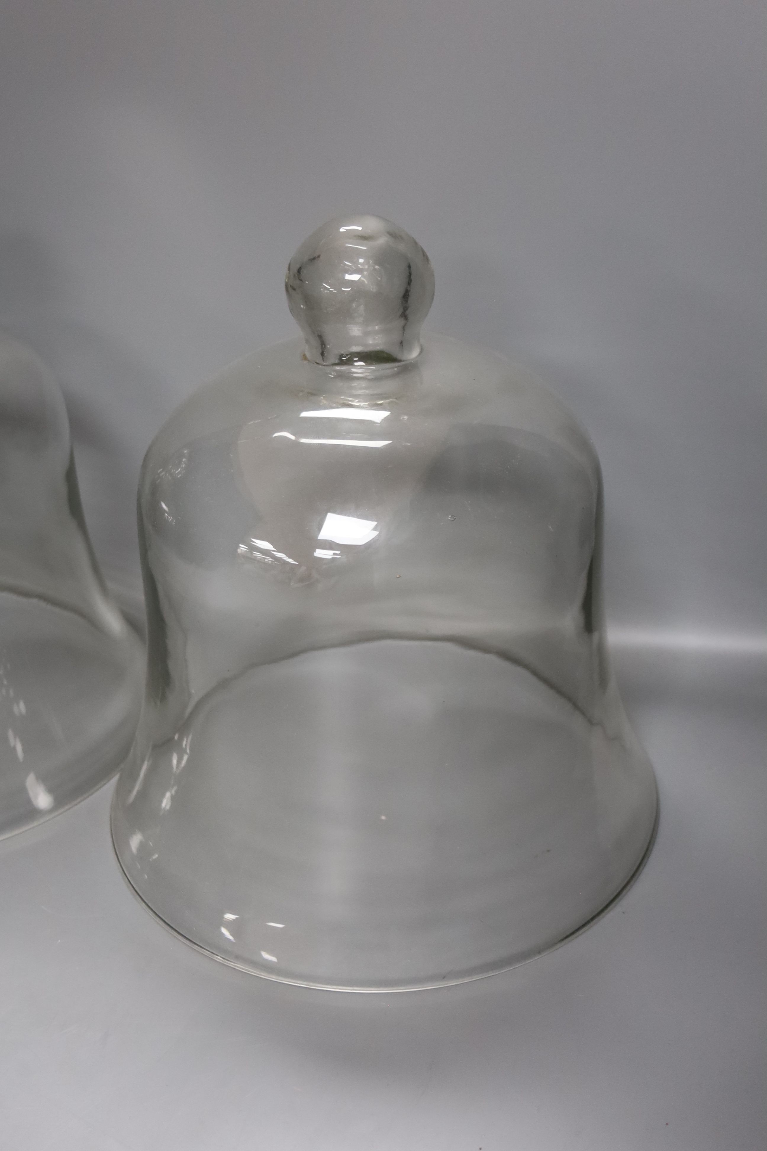 A pair of 19th century glass cloches 29cm